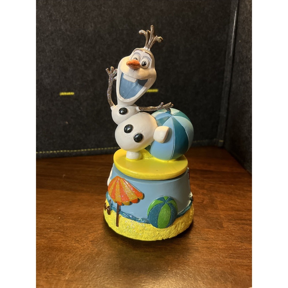 DISNEY FROZEN SNOWMAN OLAF MUSICAL REVOLVING FIGURINE Plays "Let It go"